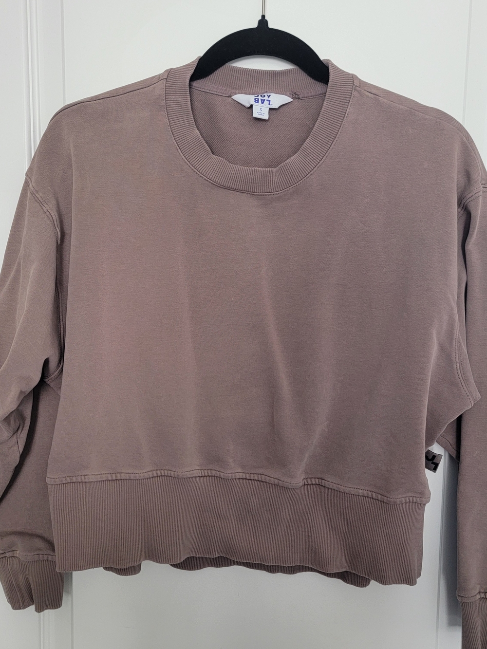 JoyLab Cropped Crewneck Sweater - Taupe